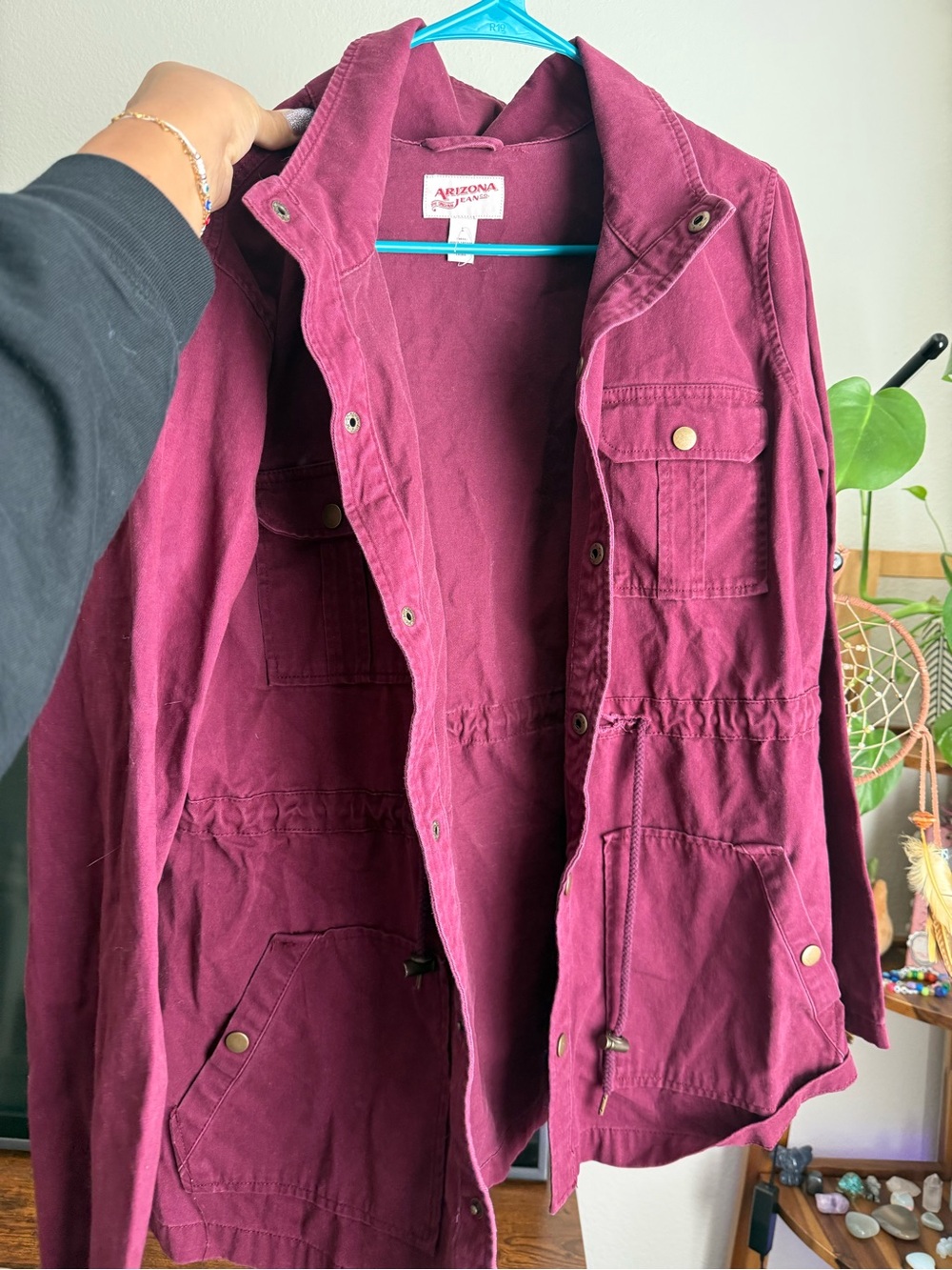 Arizona Jean Company Women's Burgundy Utility Jacket